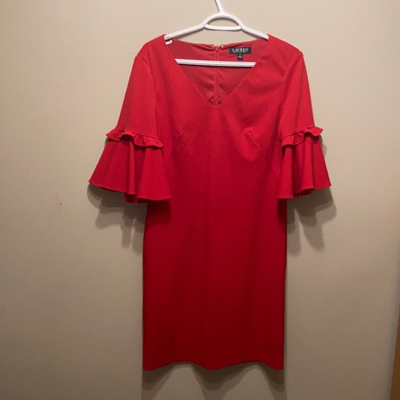 Red Ralph Lauren business dress. Size 8. - Picture 1 of 3